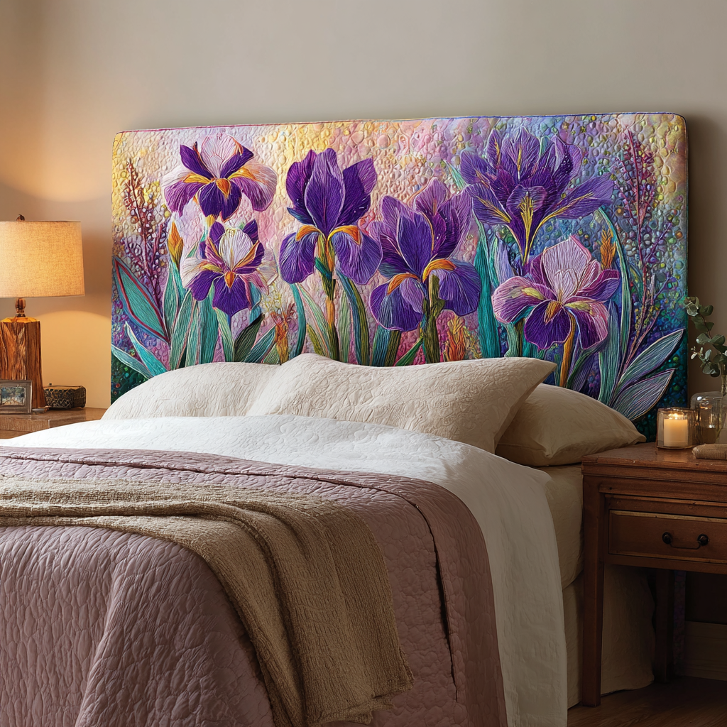 Elegant Iris XR3012006CL Quilted Headboard Slipcover