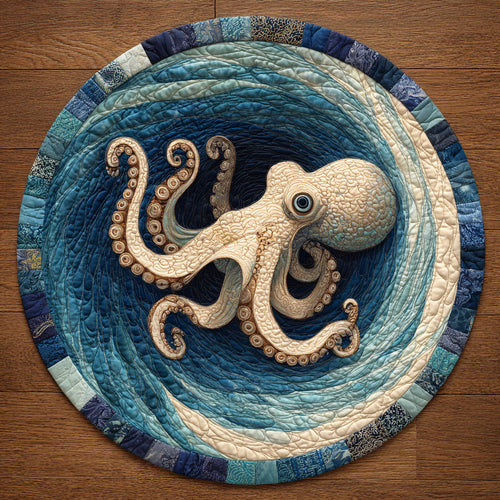 Shadow Octopus WN2909053CL Quilted Round Mat