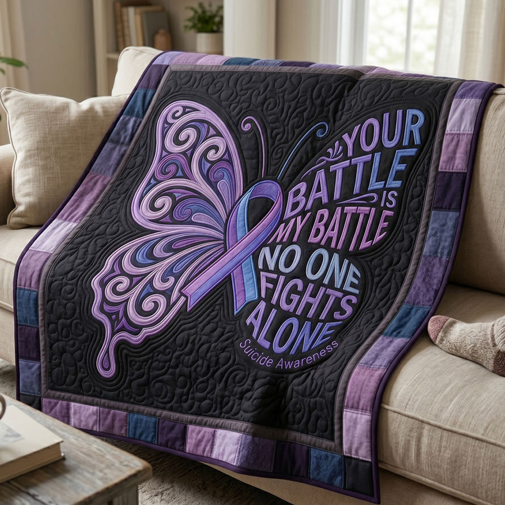 Purple Hope Butterfly WN2304010CL Quilt