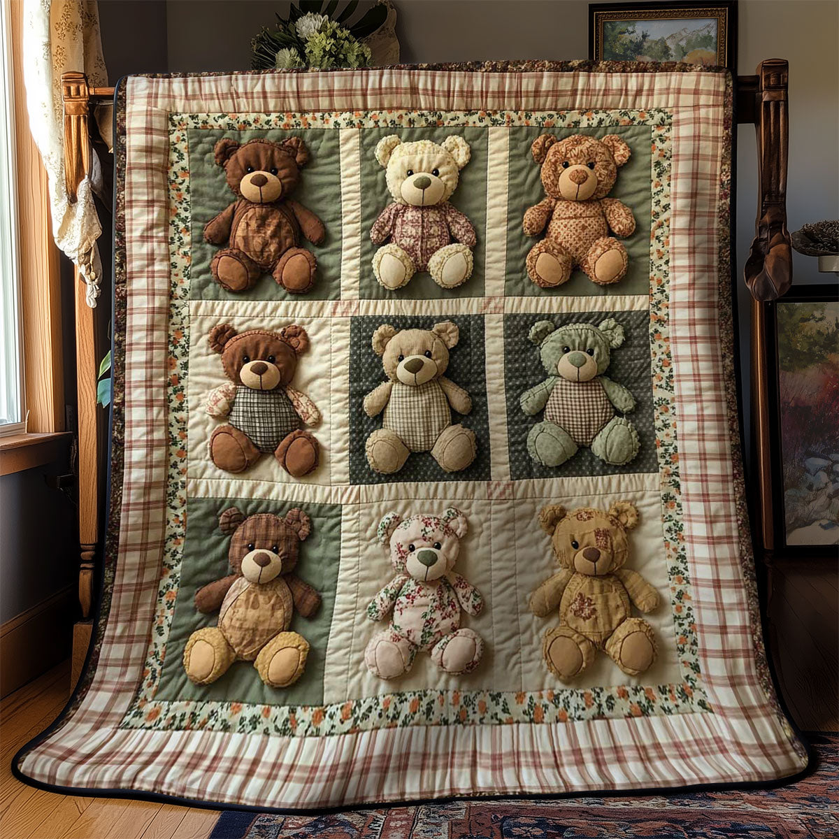 Rustic Teddy Bear WN1003060CL Quilt