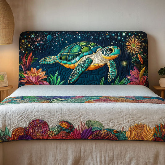Night Reef Turtle CW2512014CL Quilted Headboard Slipcover