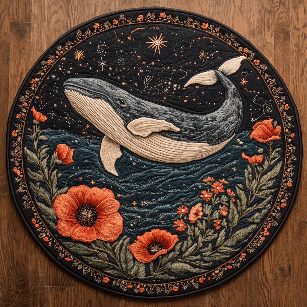 Whale Moon WN0805051CL Quilted Round Mat