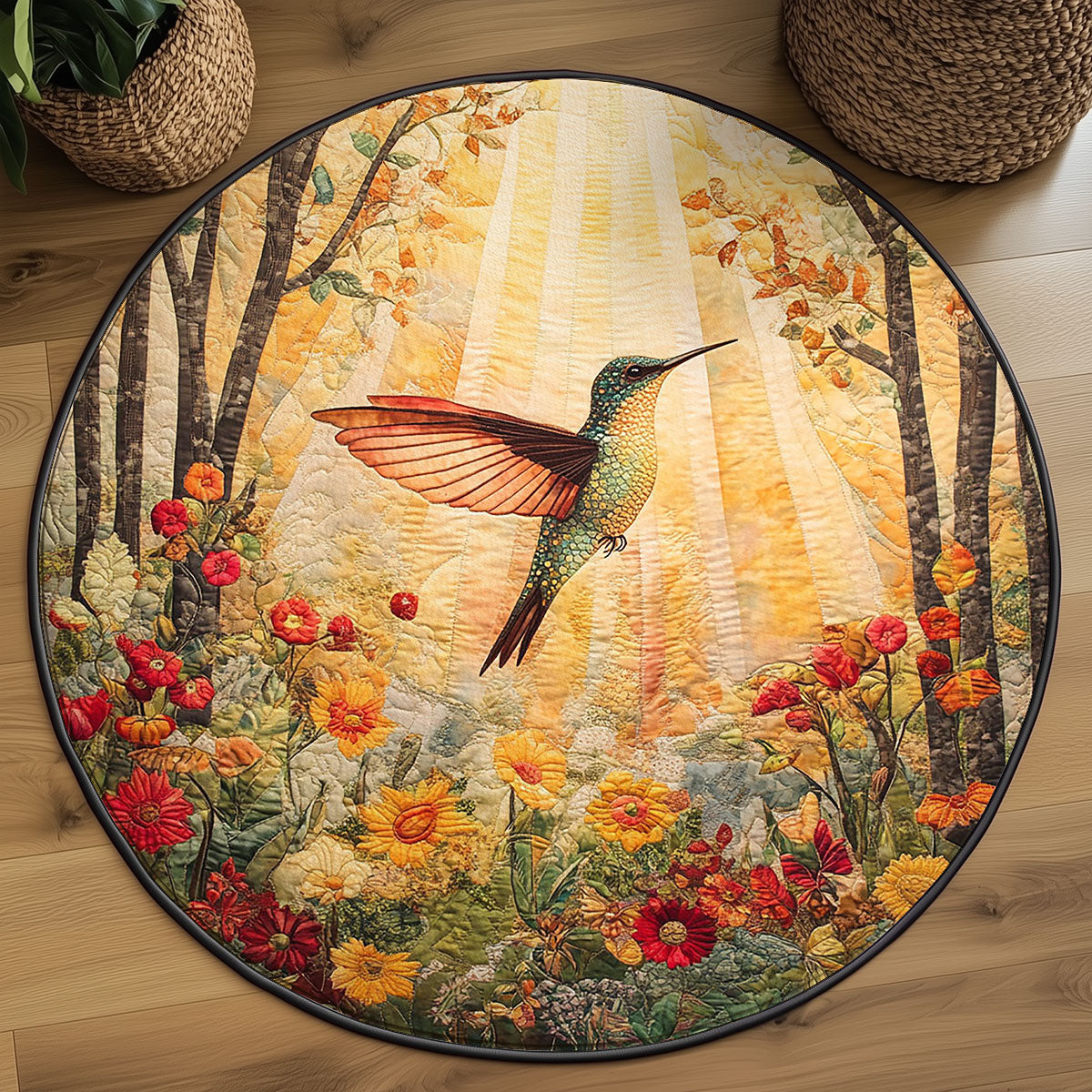 Hummingbird Horizon WJ1306043CL Quilted Round Mat