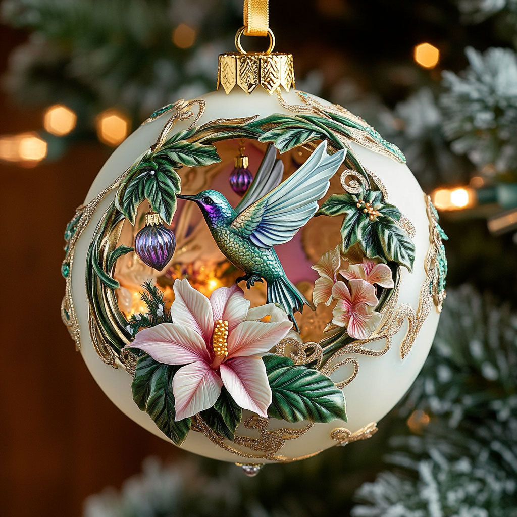 Hummingbird Garden Glow CW0412099CL Christmas Ornament