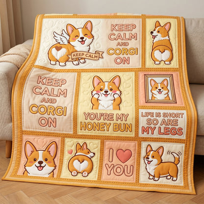 Keep Calm And Corgi On XR1604008CL Quilt