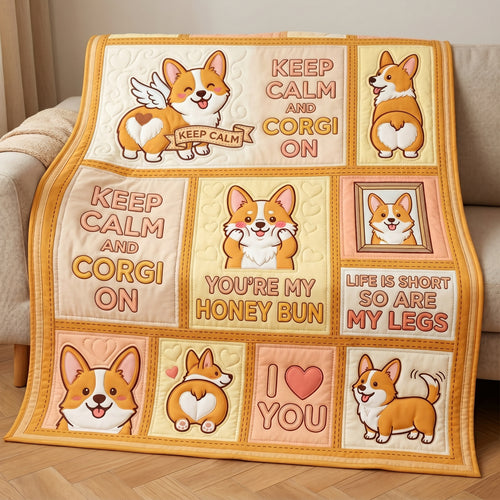 Keep Calm And Corgi On XR1604008CL Quilt