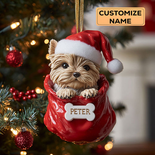 Yorkie Christmas CW0412043CL Personalized Christmas Ornament