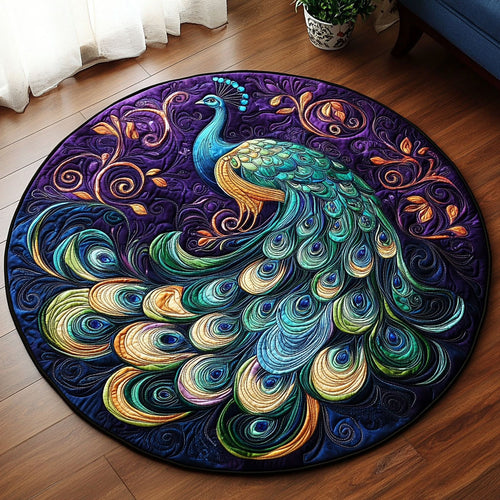 Enchanted Peacock KL0812025CL Quilted Round Mat