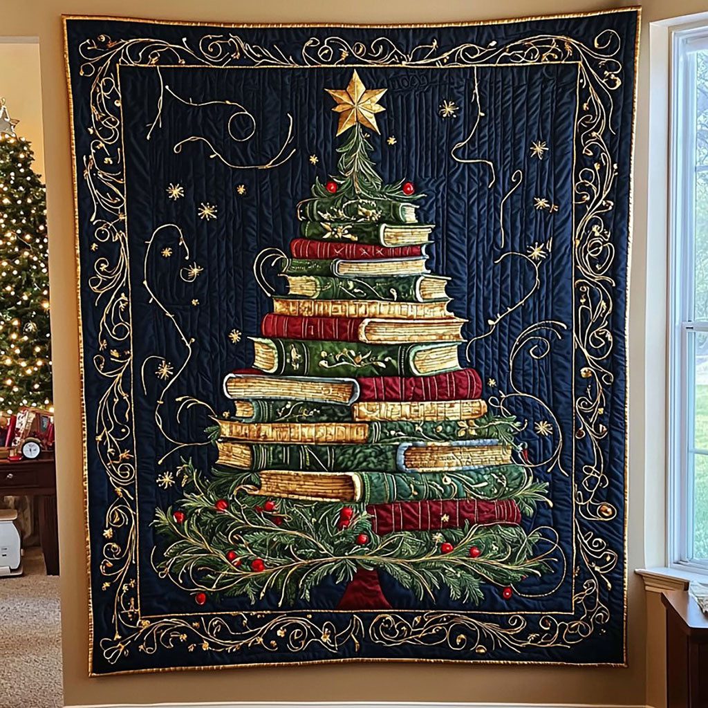 Christmas Book Tree QA1811004CL Quilt