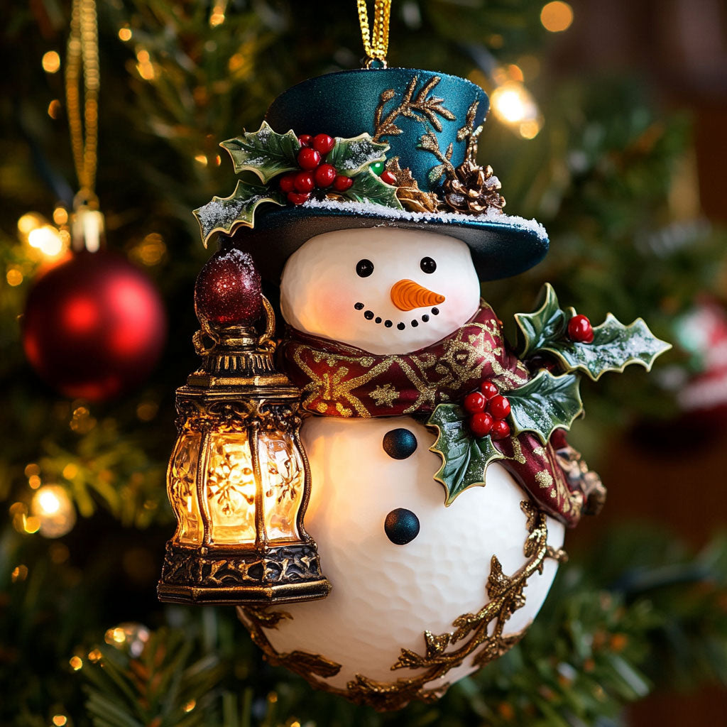 Cozy Lantern Snowman CW2410027CL Christmas Ornament