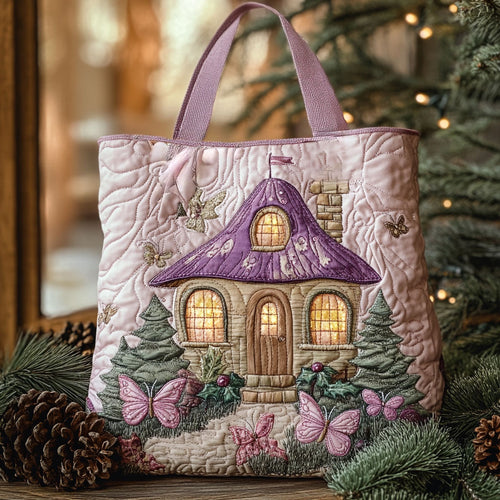 Winter Garden Mushroom WN2310066CL Quilted Tote Bag