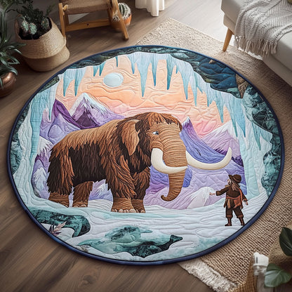 Majestic Woolly Mammoth WJ2105046CL Quilted Round Mat