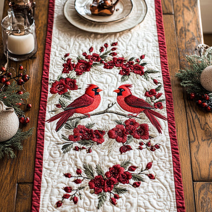 Cardinal Berries WN0107019CL Quilted Table Runner