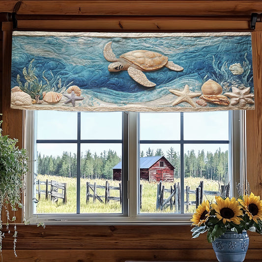 Mystic Turtle WN2003049CL Quilted Valance