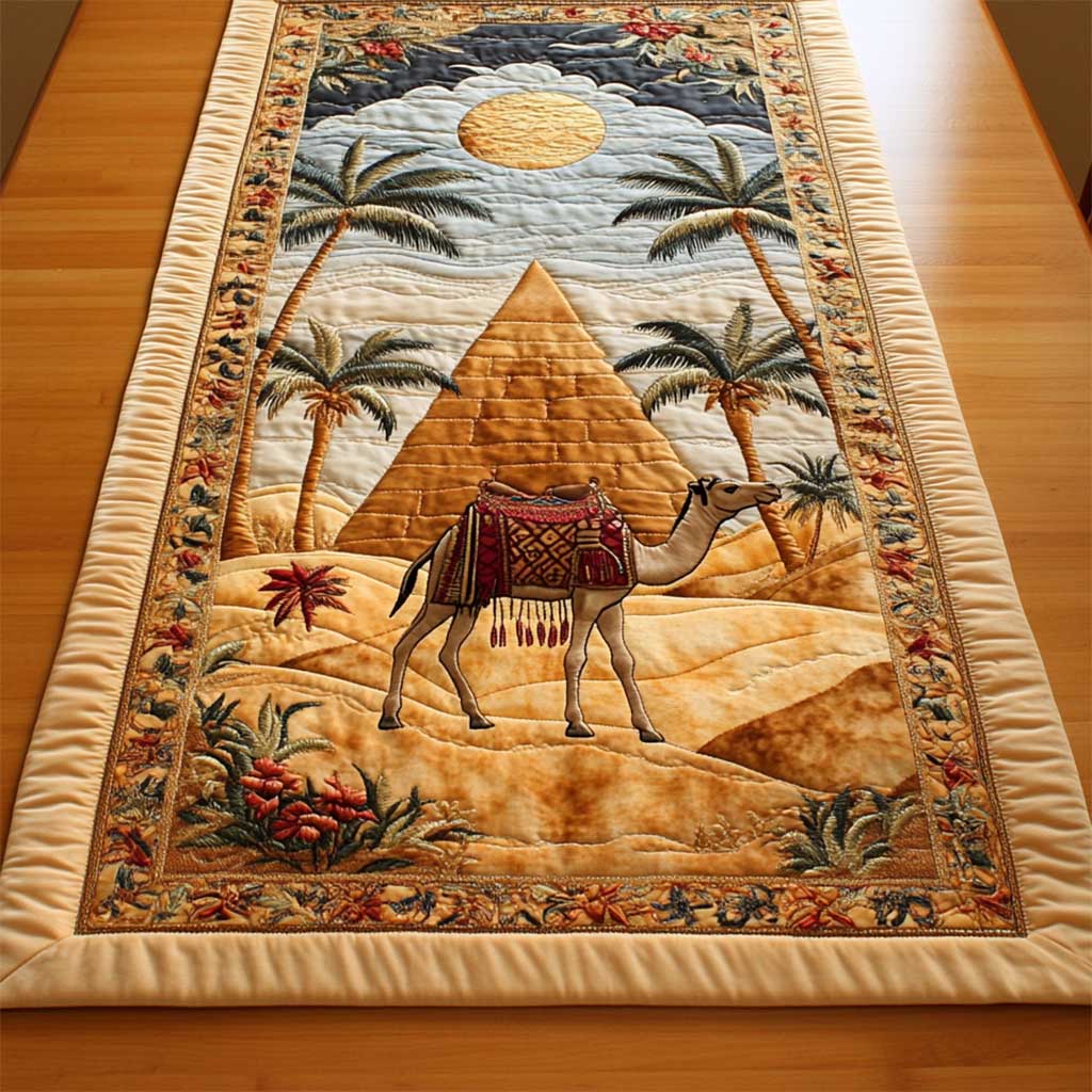 Camel Pyramid WN2504013CL Quilted Table Runner