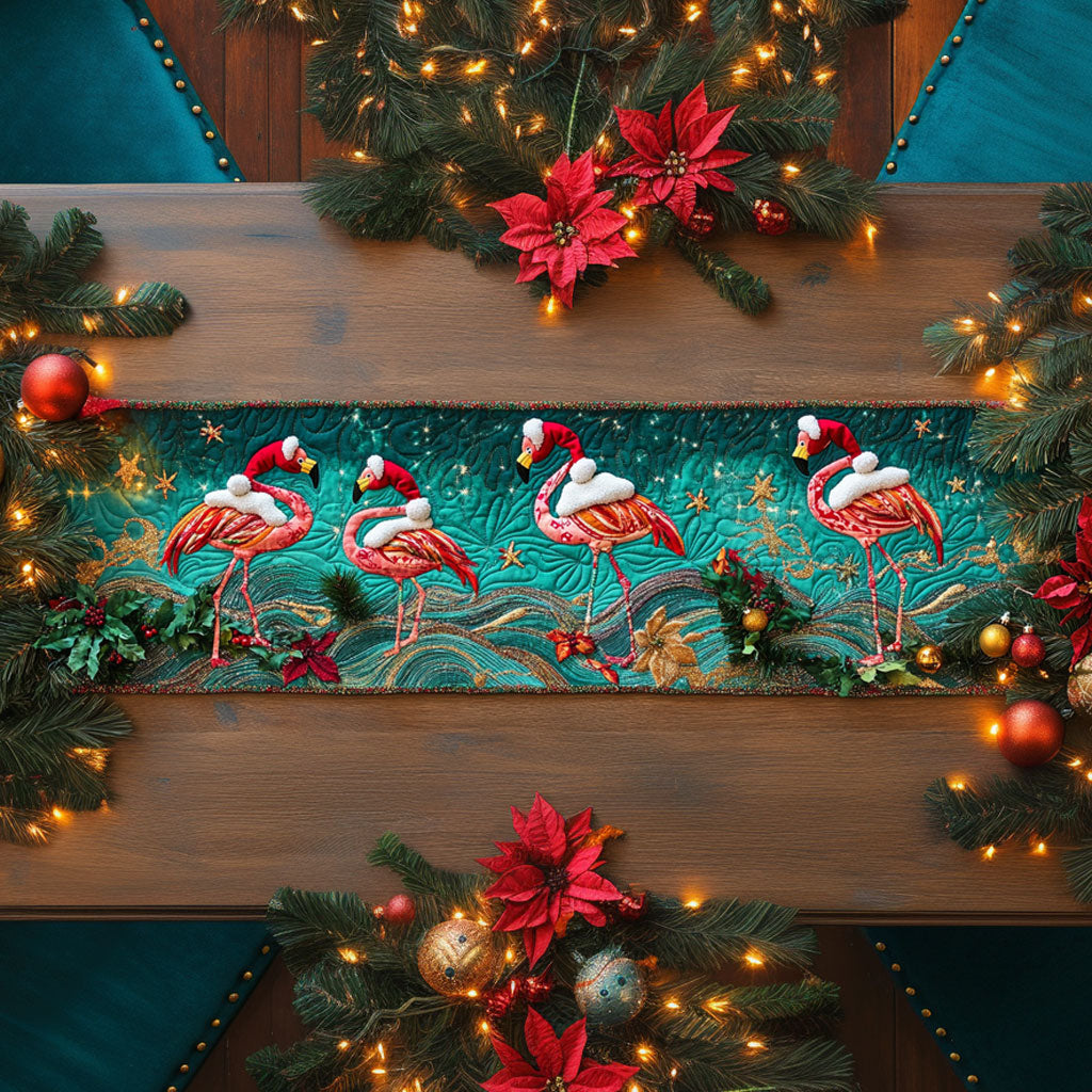Flamingo Snowflake Waltz WN1107025CL Quilted Table Runner