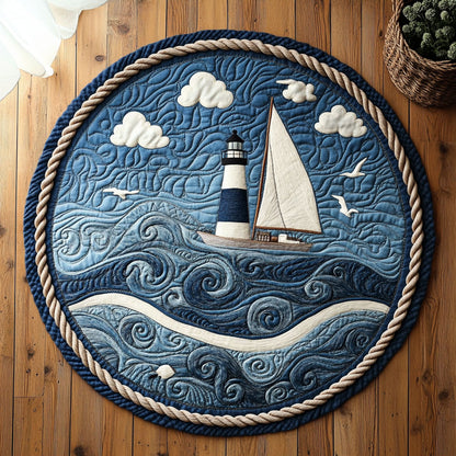 Lighthouse Heart WN0307081CL Quilted Round Mat