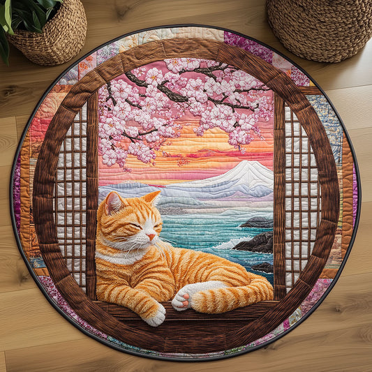 Whiskers At Dusk WJ2705051CL Quilted Round Mat