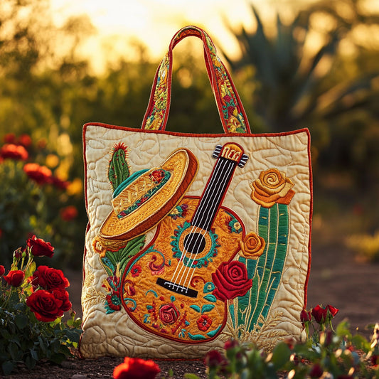 Flame Guitar WN2010026CL Quilted Tote Bag