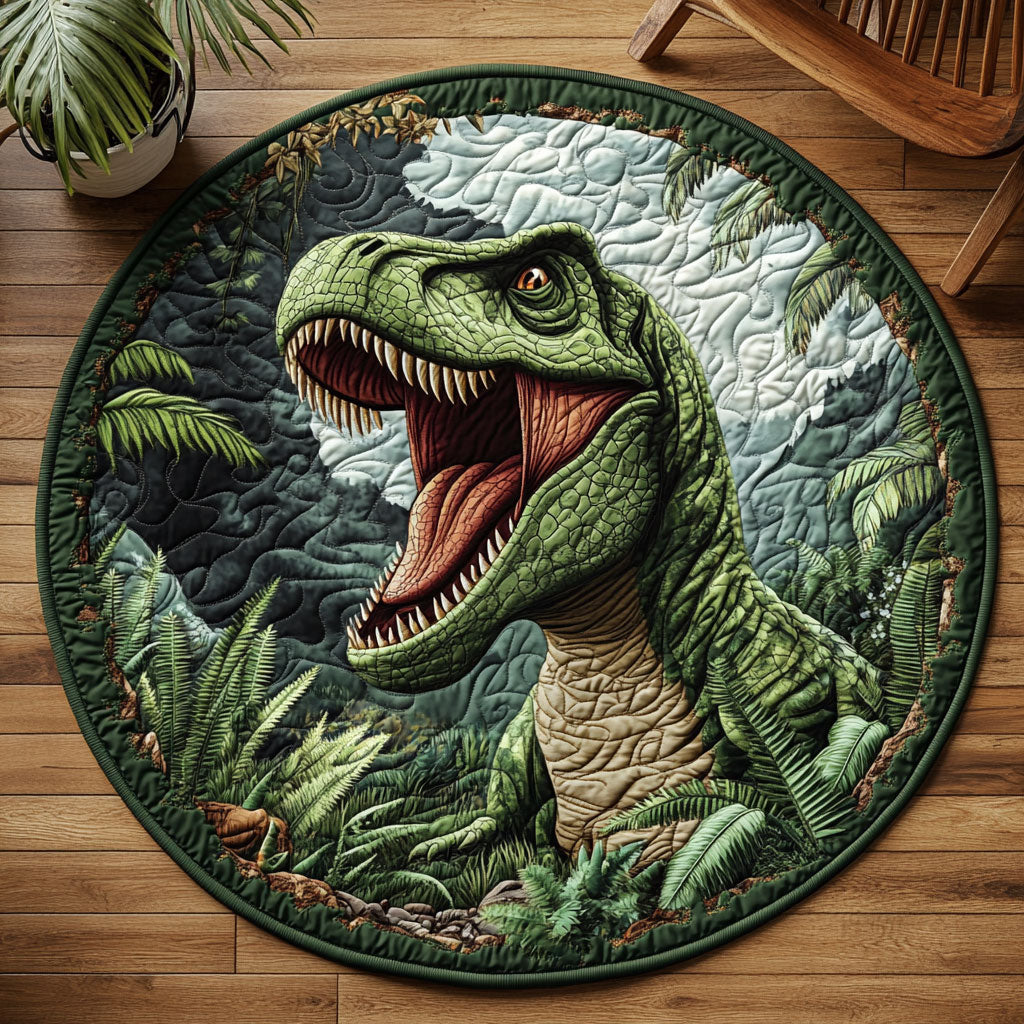 T Rex Dinosaur WJ2803052CL Quilted Round Mat
