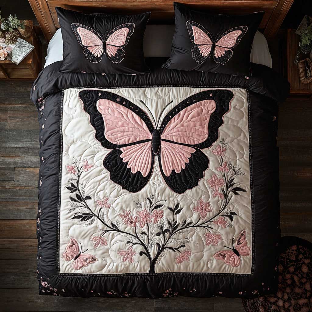 Pink Butterfly Garden WP2201004CL Duvet Cover Set