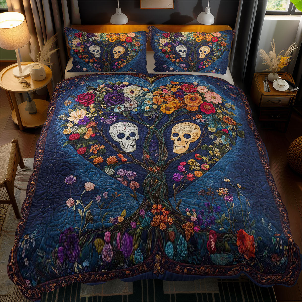 Flourishing Skull WN0702072CL Duvet Cover Set