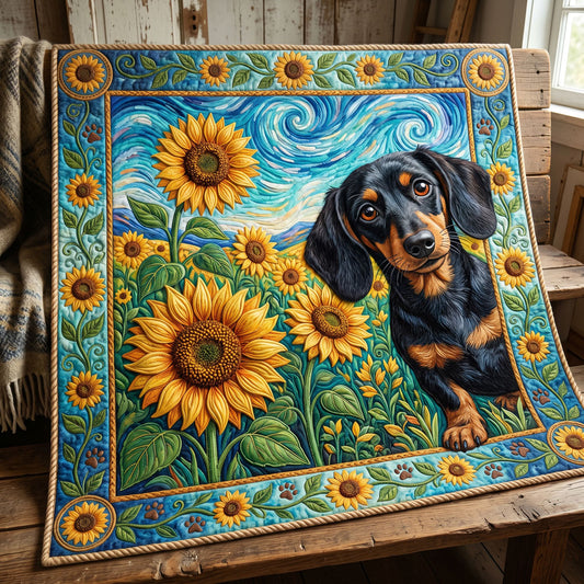 Sunflower Dachshund Delight WN0406013CL Quilt