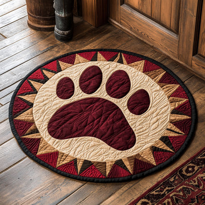 Welcome Bear Footprint WP2204100CL Quilted Round Mat
