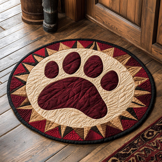 Welcome Bear Footprint WP2204100CL Quilted Round Mat