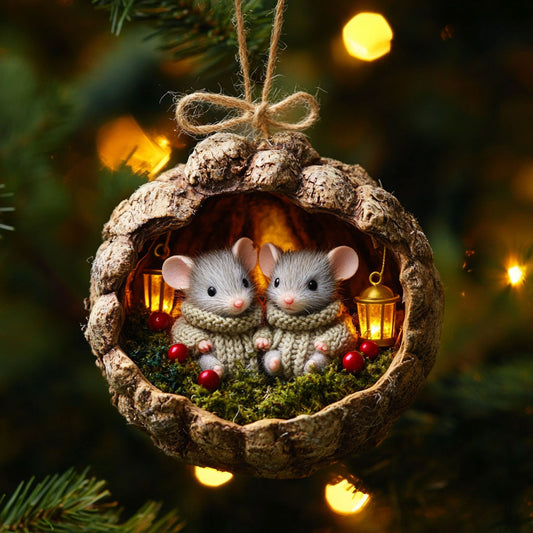 Cozy Mouse Christmas WN2411020CL Christmas Ornament
