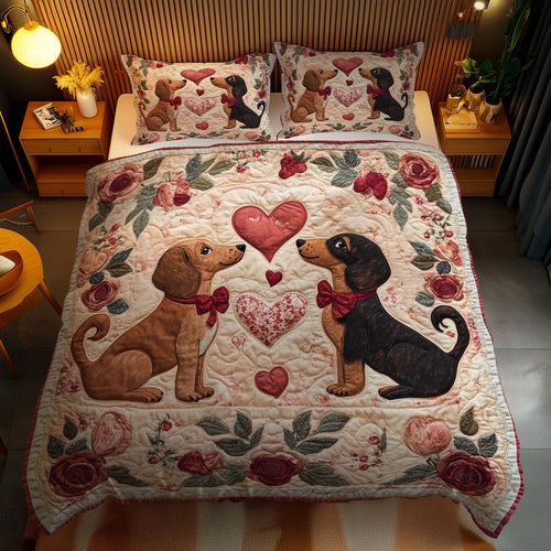 Romantic Dachshund WN2602076CL Duvet Cover Set