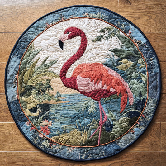 Flamingo Grace WN0707056CL Quilted Round Mat