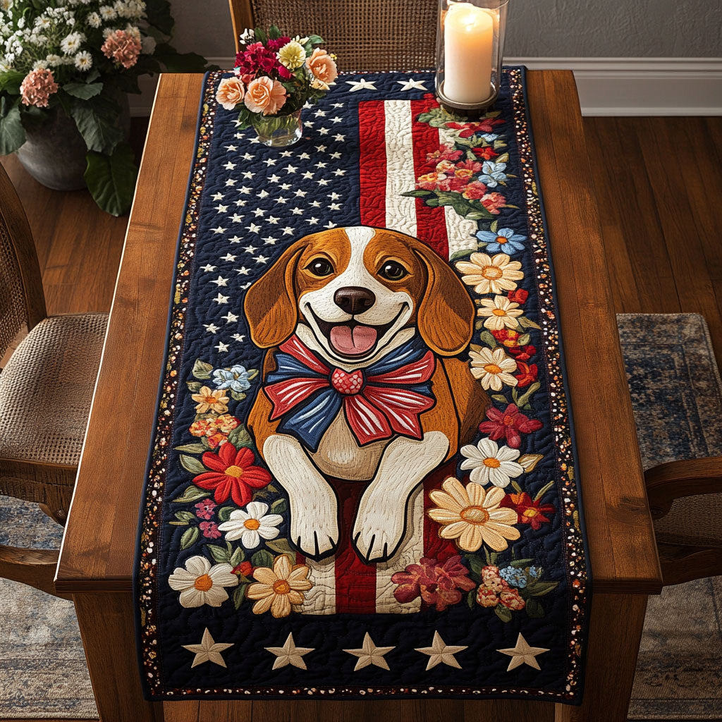Beagle Parade WN1306017CL Quilted Table Runner