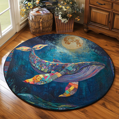 Under The Moon Whale WJ3103053CL Quilted Round Mat