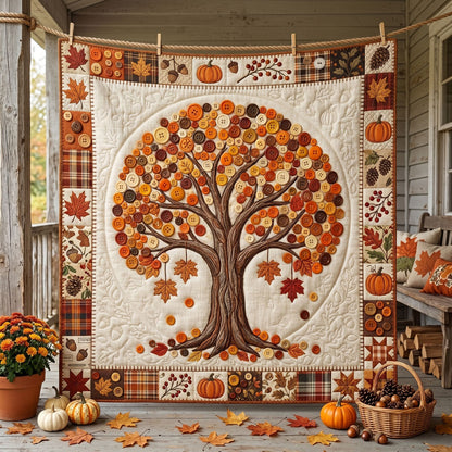 Autumn Button Tree WN1906001CL Quilt