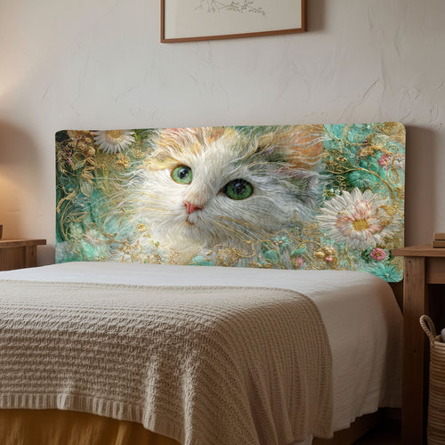 Dreamy Cat Garden CW2212014CL Quilted Headboard Slipcover