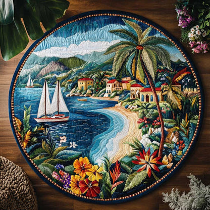 Tropical Voyage WN1605061CL Quilted Round Mat