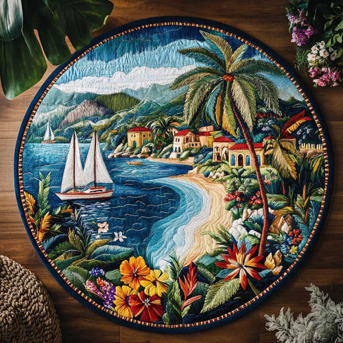 Tropical Voyage WN1605061CL Quilted Round Mat