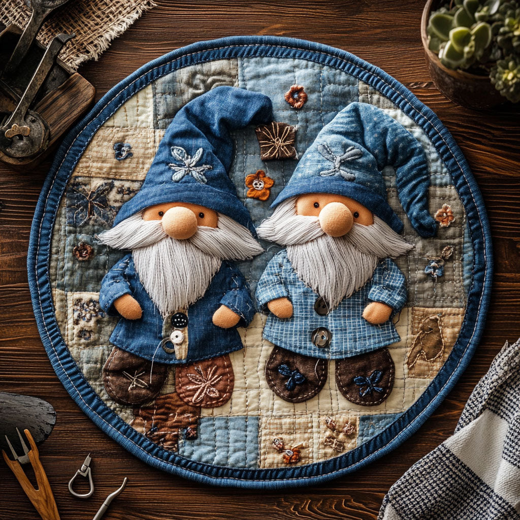 Gnome Patchlane WN1406033CL Quilted Round Mat