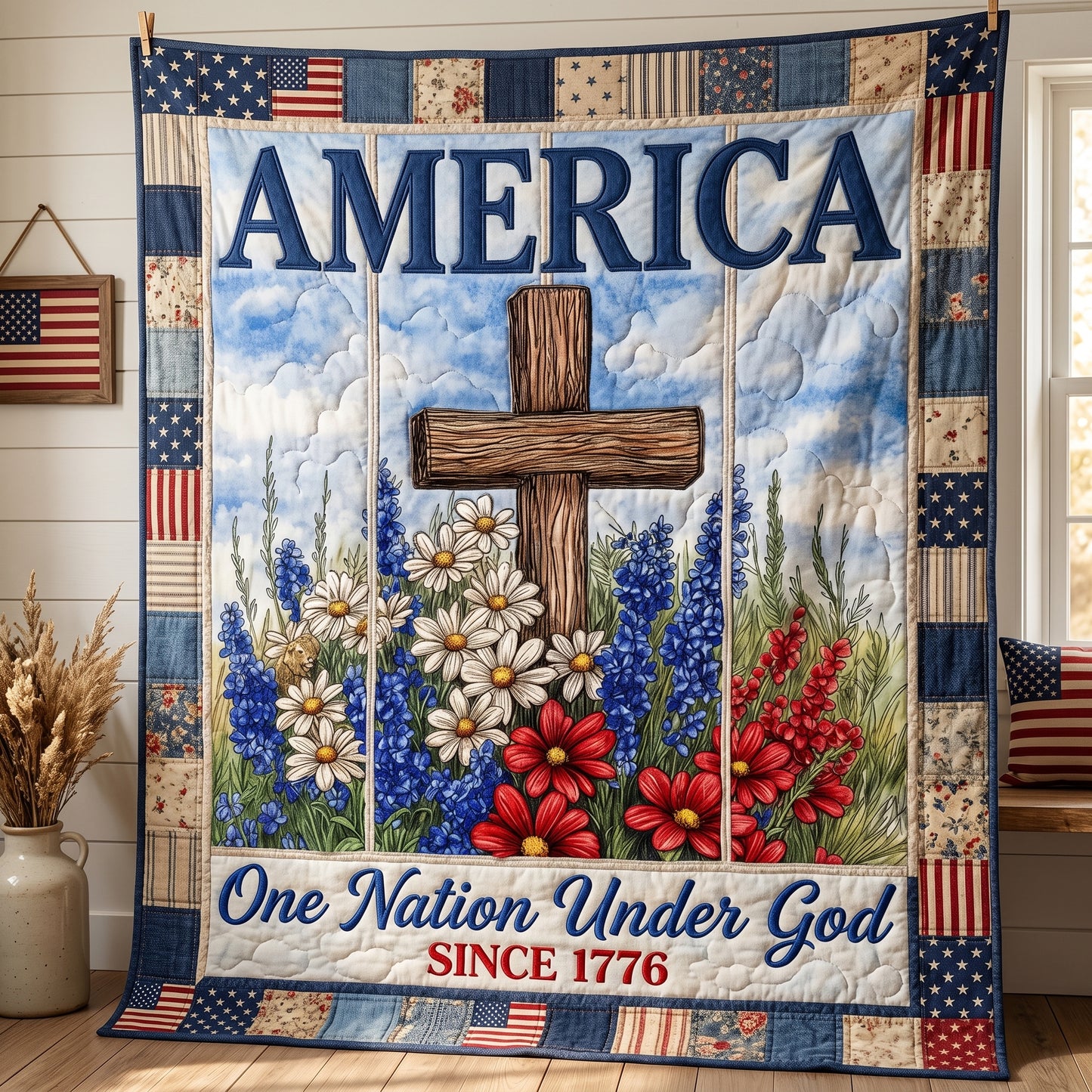 One Nation Under God XR2904015CL Quilt