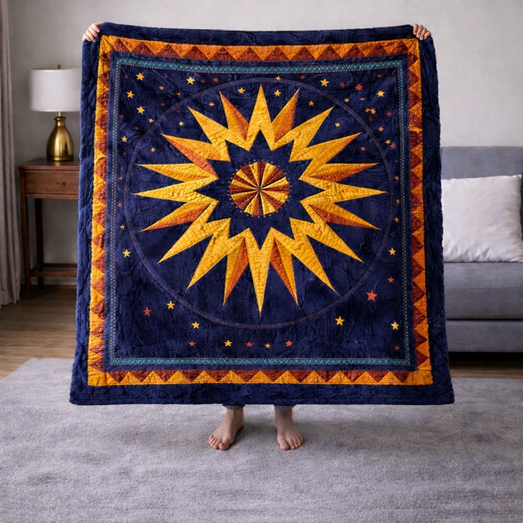 Geometric Sun QA2901008CL Faux Fur Throw Blanket