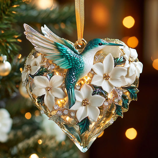 Hummingbird Heart CW0412100CL Christmas Ornament
