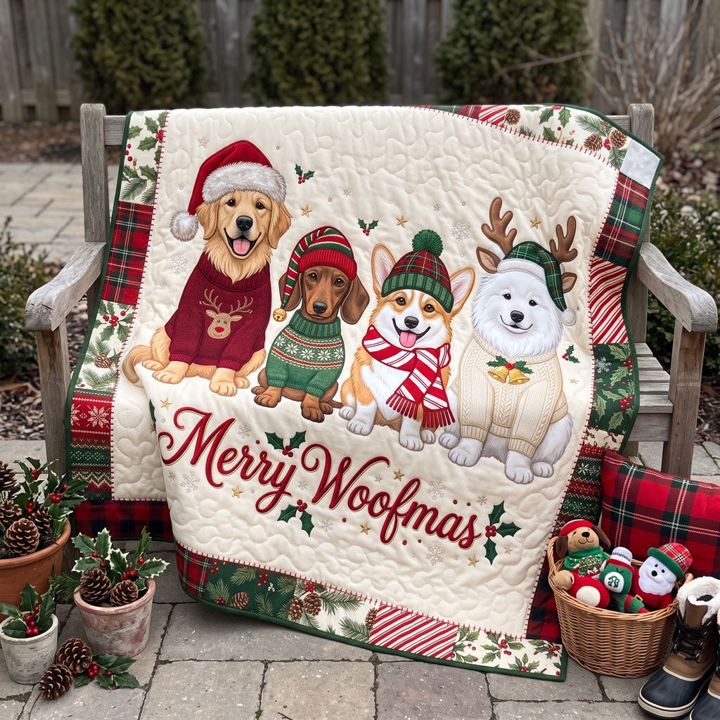 Merry Woofmas Dog Christmas WN2706010CL Quilt