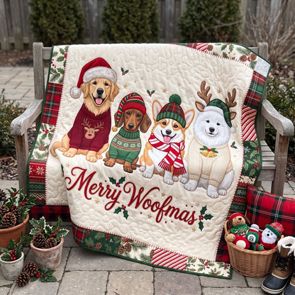 Merry Woofmas Dog Christmas WN2706010CL Quilt