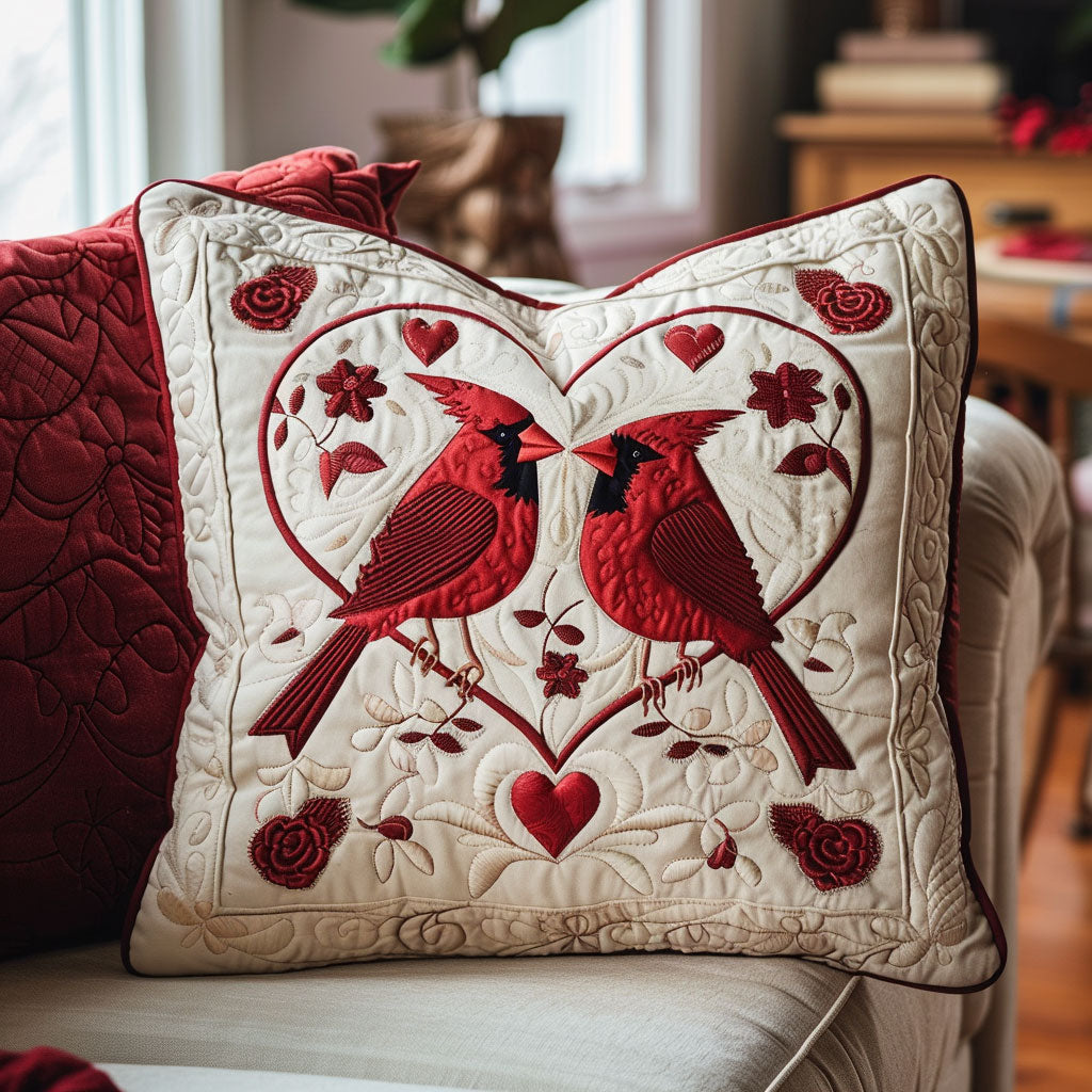 Valentine Cardinals CP1501009CL Quilt Pillow Case