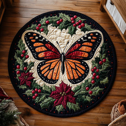 Monarch Butterfly Holiday KL0212013CL Quilted Round Mat