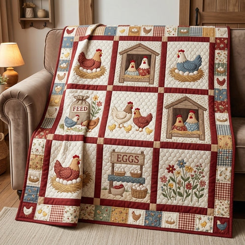 Chickens XR0704008CL Quilt