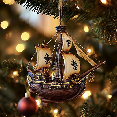 Ghost Sail Pirate Ship WN1512029CL Christmas Ornament