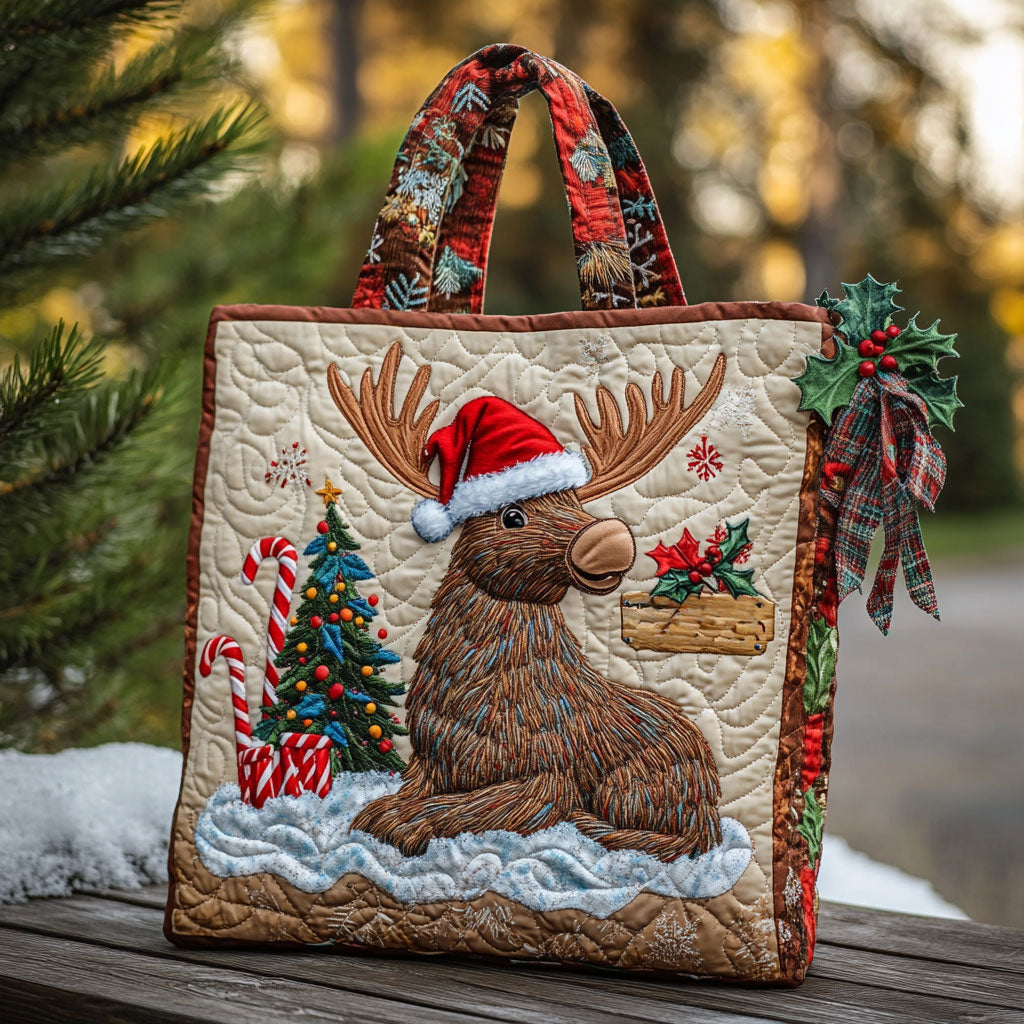 Moose Farmhouse Glow WN1310033CL Quilted Tote Bag