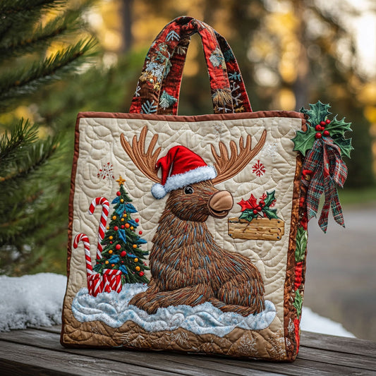 Moose Farmhouse Glow WN1310033CL Quilted Tote Bag